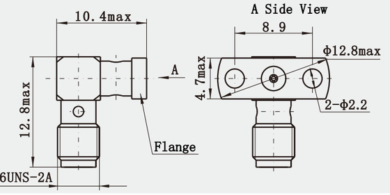 SMA Female Right Angle Flange Mount RF Connector Matched Pin φ0.4