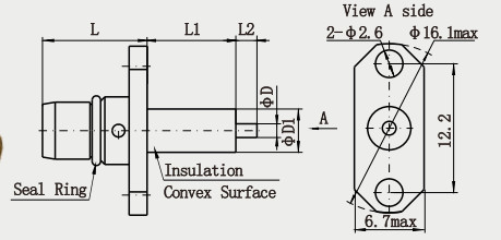 BMA Male 2-hole Flange RF Coaxial Connector for PCB Mount