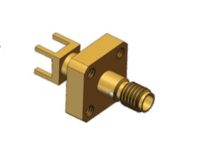 18GHz SSMA Through Hole PCB Solder flange mount connector ensuring excellent signal integrity