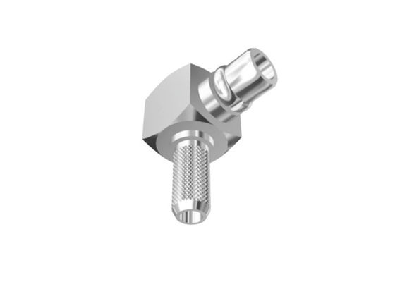 Male Right Angle MMCX RF Connector Copper Alloy Nickel Plating for Cable RG316