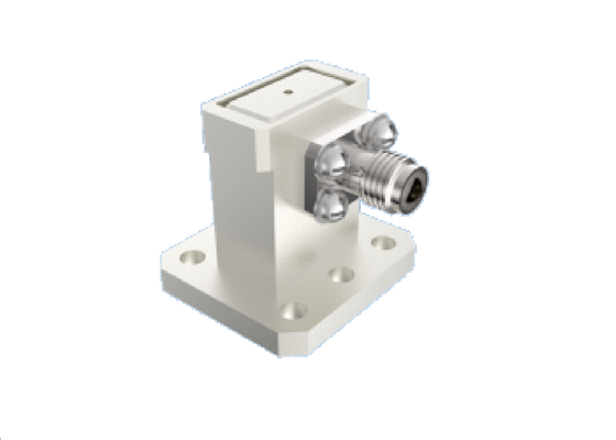 50Ω 15GHz~22GHz WR 51/BJ180 Водоворот до 2,92 мм Адаптер Ku/K Band Right Angle Structure Аэрокосмические RF соединители с низким VSWR и низкой потерей вставки