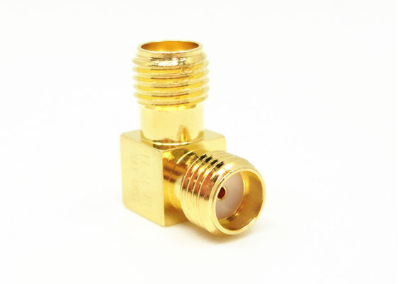 Женщина SMA к переходнику SMA женскому прямоугольному (РА) 50Ω RF коаксиальному